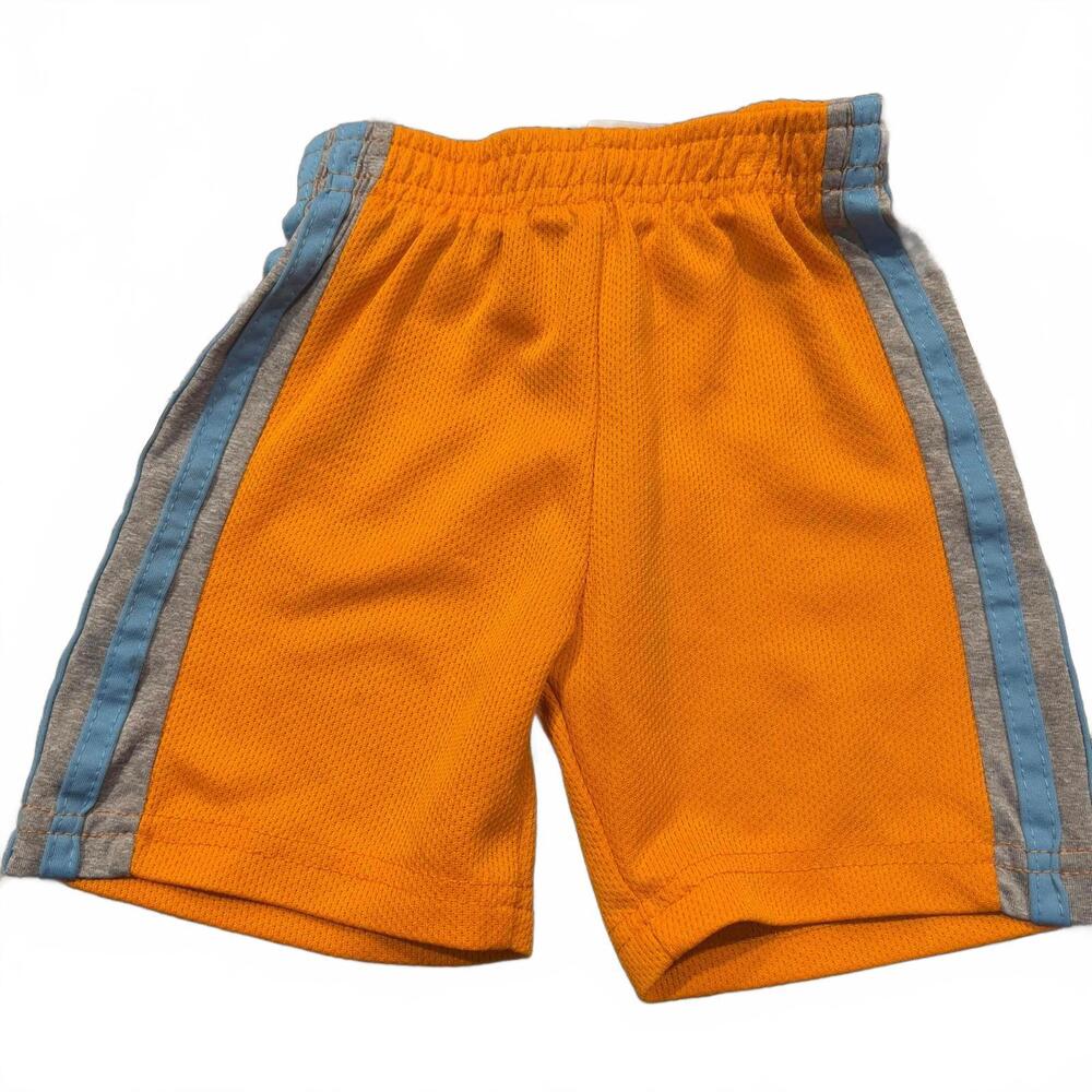 Swiggles Boys' Orange Athletic Shorts with Blue Stripes Size